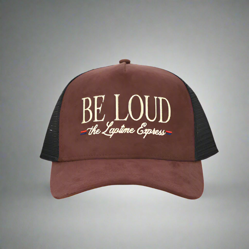 Be Loud Suede Trucker Hat - Umber