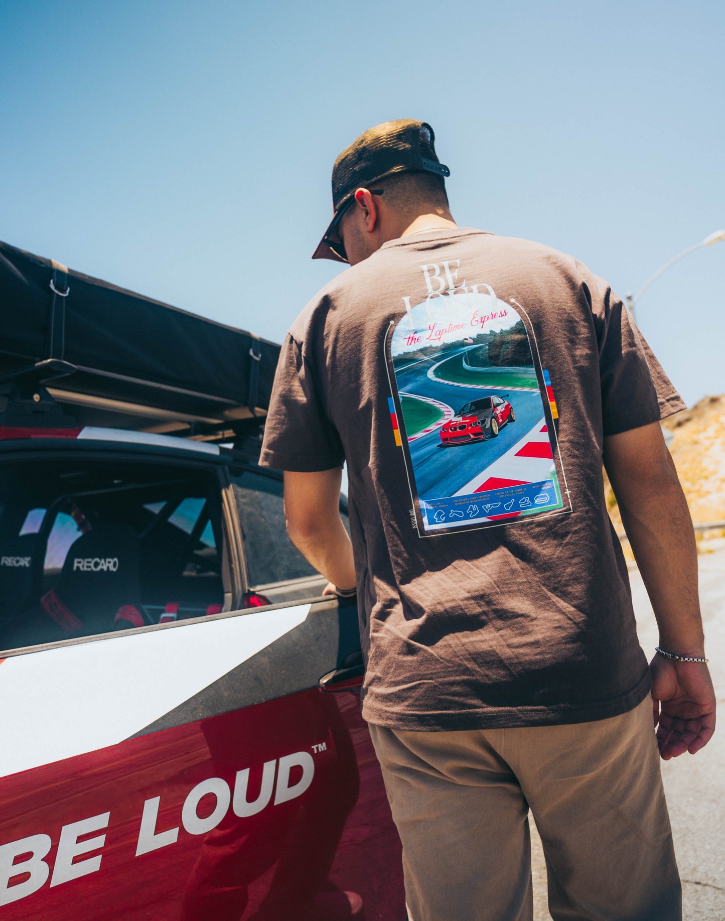 Be Loud Laptime Express Tee - Umber