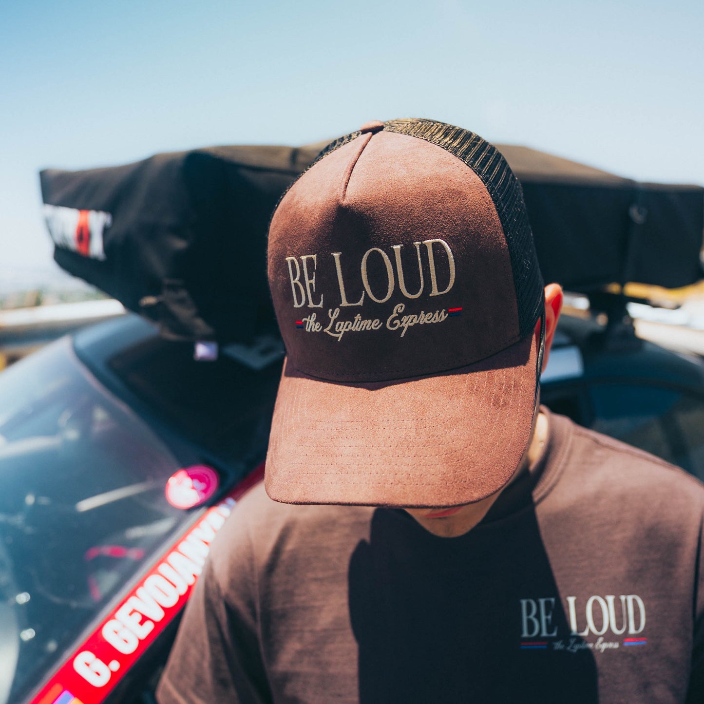 Be Loud Suede Trucker Hat - Umber