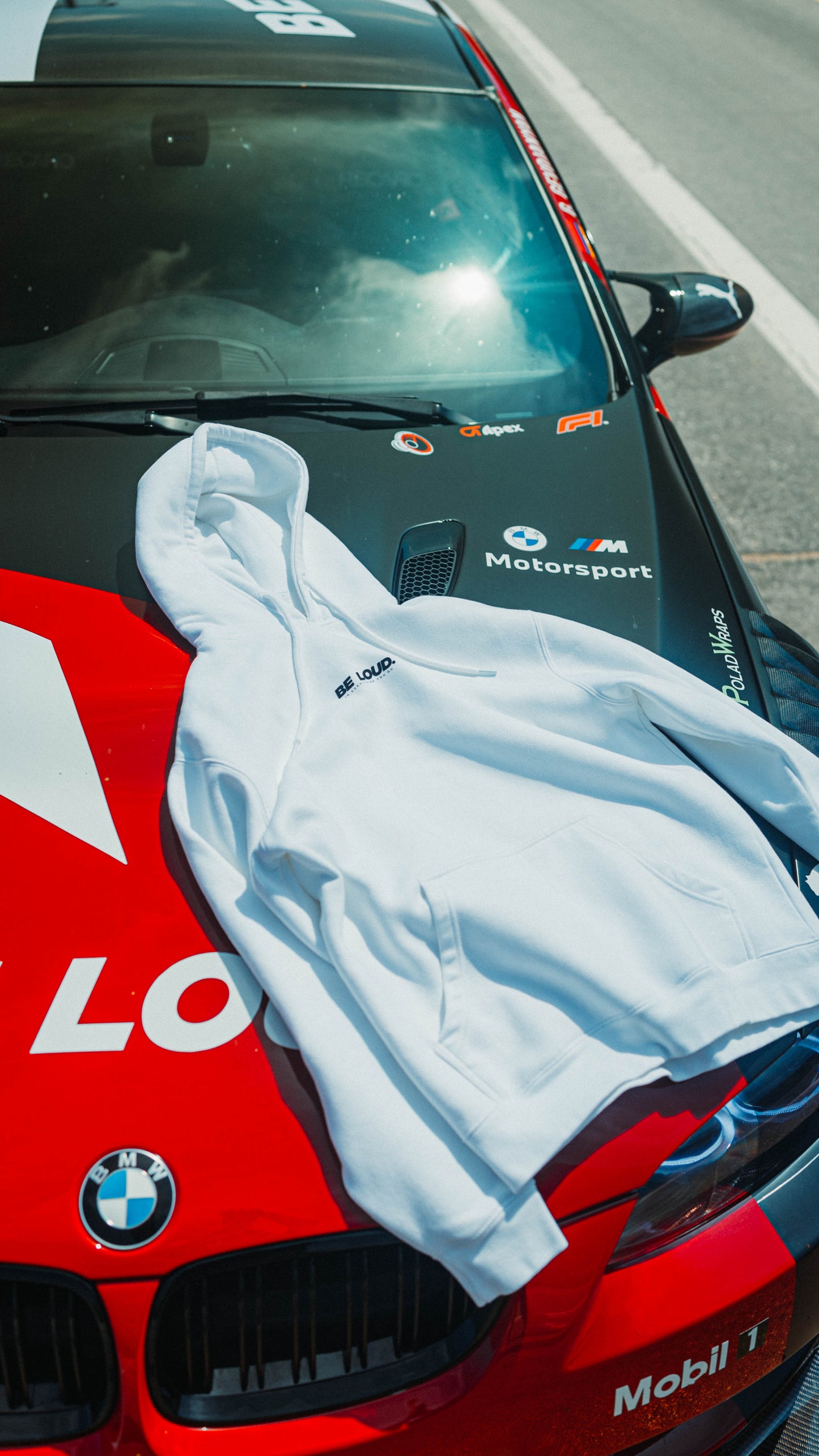 White 'BE LOUD.' Hoodie