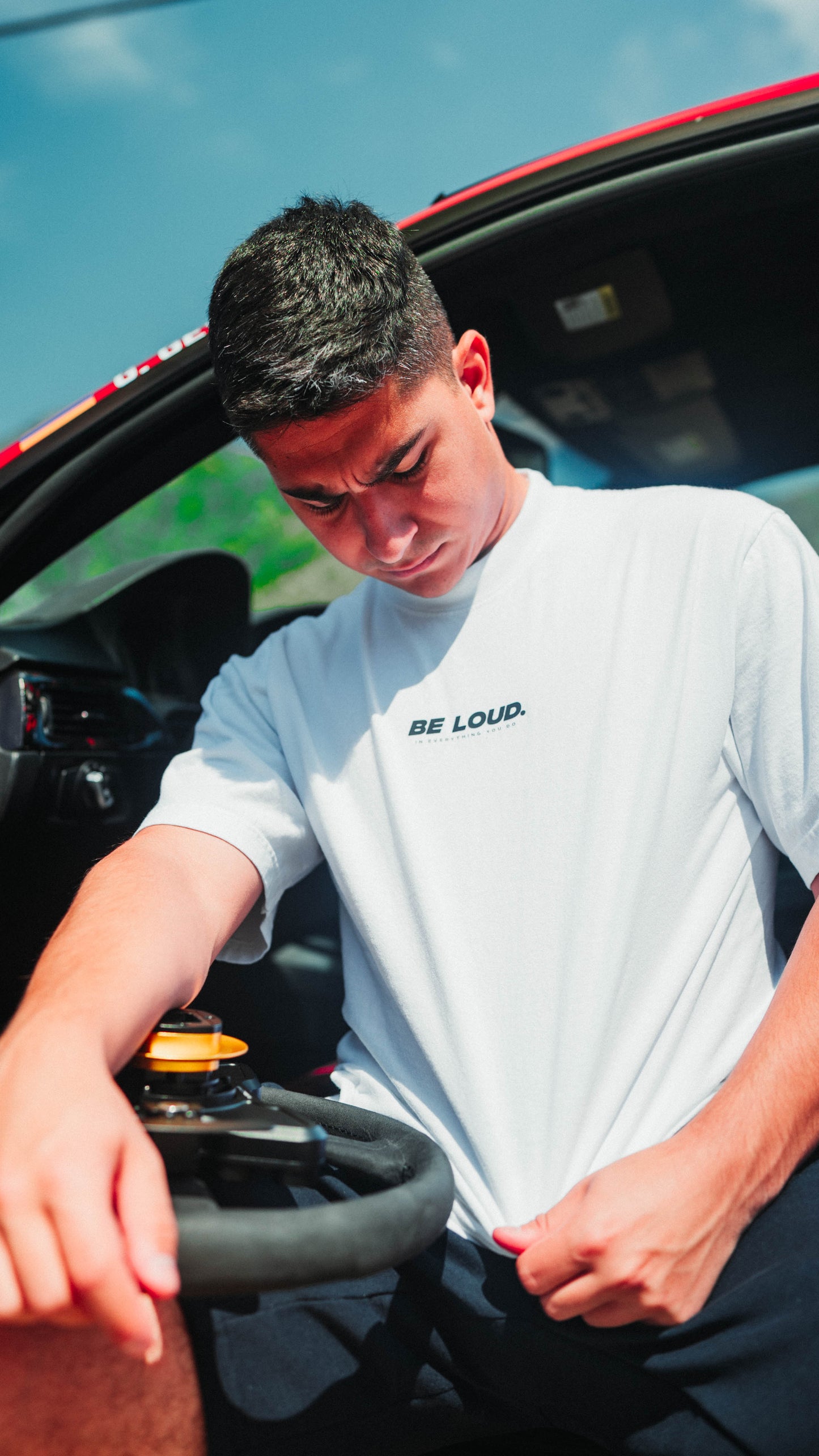 White 'BE LOUD.' Crew Neck