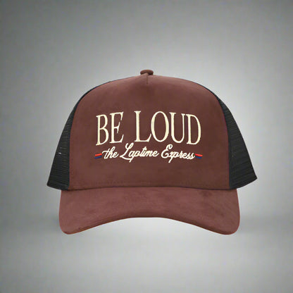 Be Loud Suede Trucker Hat - Umber