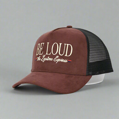 Be Loud Suede Trucker Hat - Umber